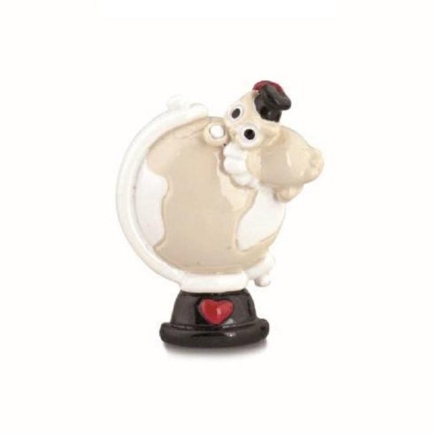 MAGNETE GUFO SU MAPPAMONDO